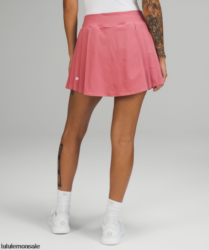 Lululemon Damen DELULU399 | Hoch Sitzender Tennisrock Mit Seitenfalten Brier Rose